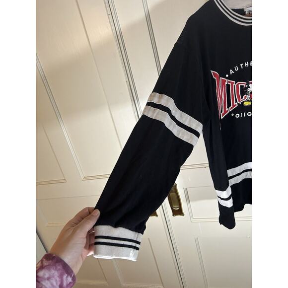 Vintage Mickey & Co. Hockey Style Sweatshirt Mens Size XL Black White Embroidery - Picture 3 of 9